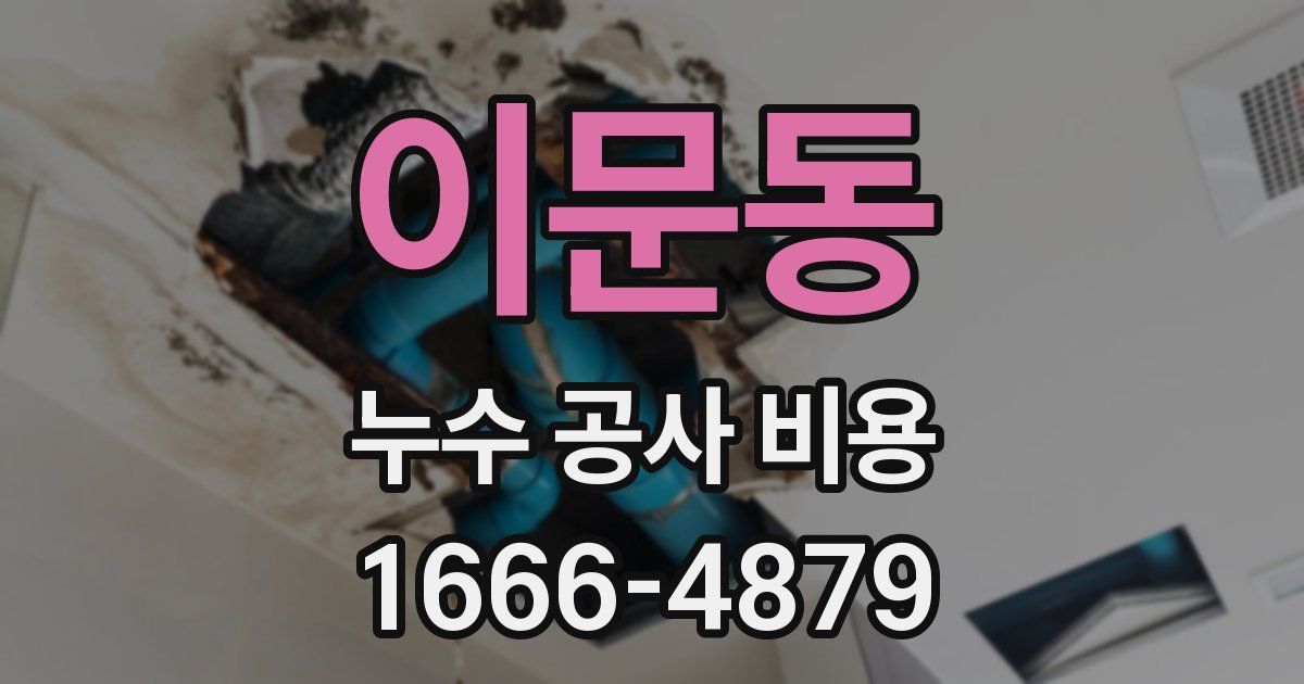 이문동 누수 공사 비용