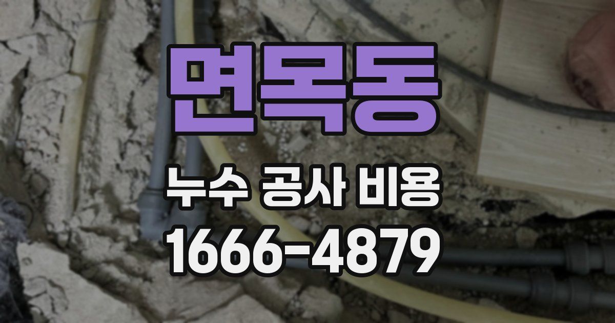 면목동 누수 공사 비용