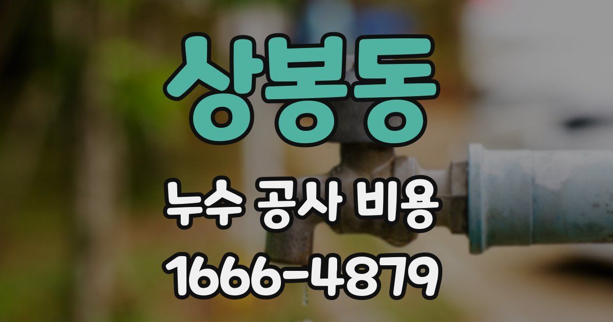 상봉동 누수 공사 비용