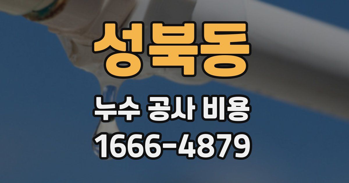 성북동 누수 공사 비용