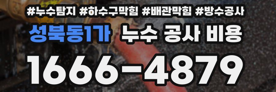 성북동1가 누수 공사 비용