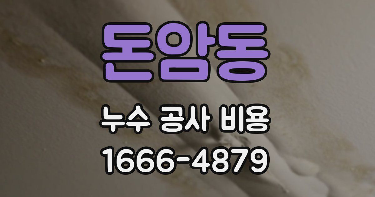 돈암동 누수 공사 비용