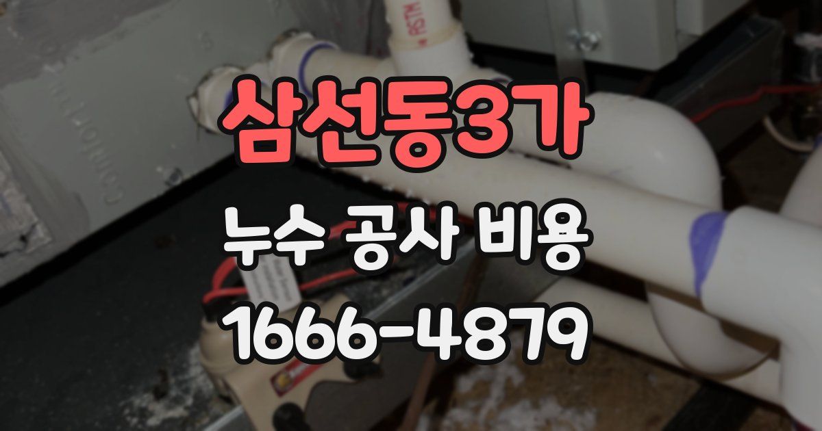 삼선동3가 누수 공사 비용