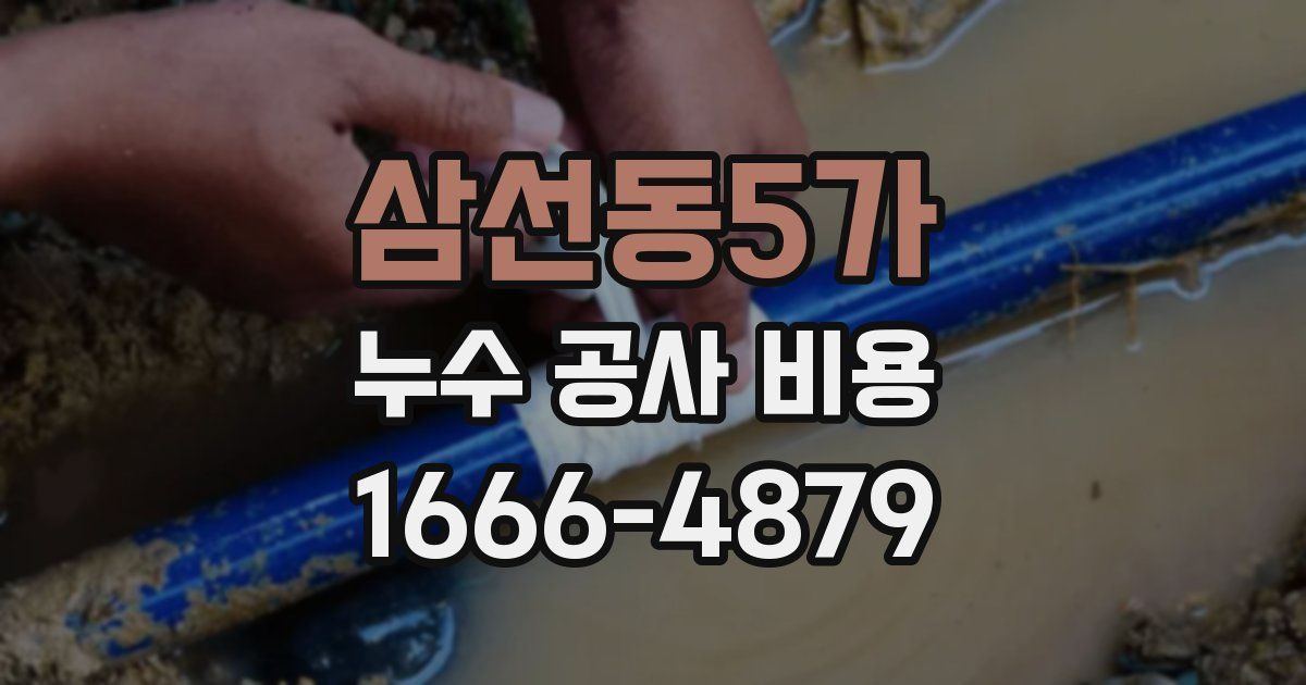삼선동5가 누수 공사 비용
