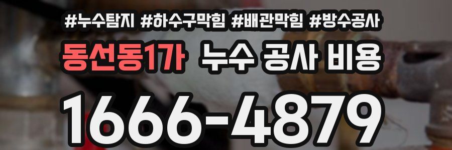 동선동1가 누수 공사 비용
