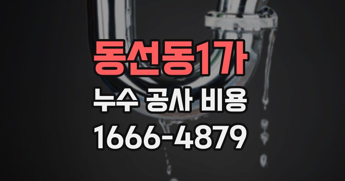 동선동1가 누수 공사 비용