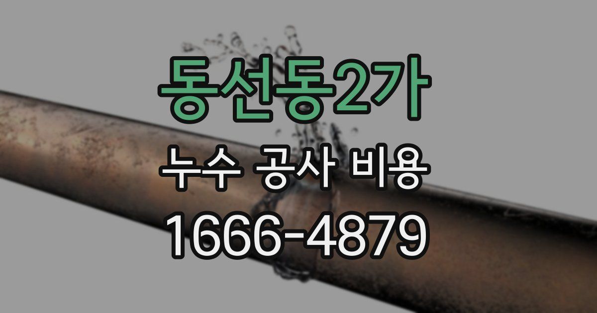 동선동2가 누수 공사 비용