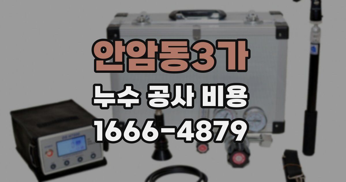 안암동3가 누수 공사 비용