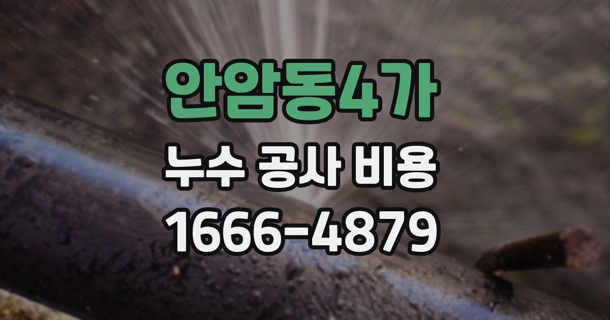 안암동4가 누수 공사 비용