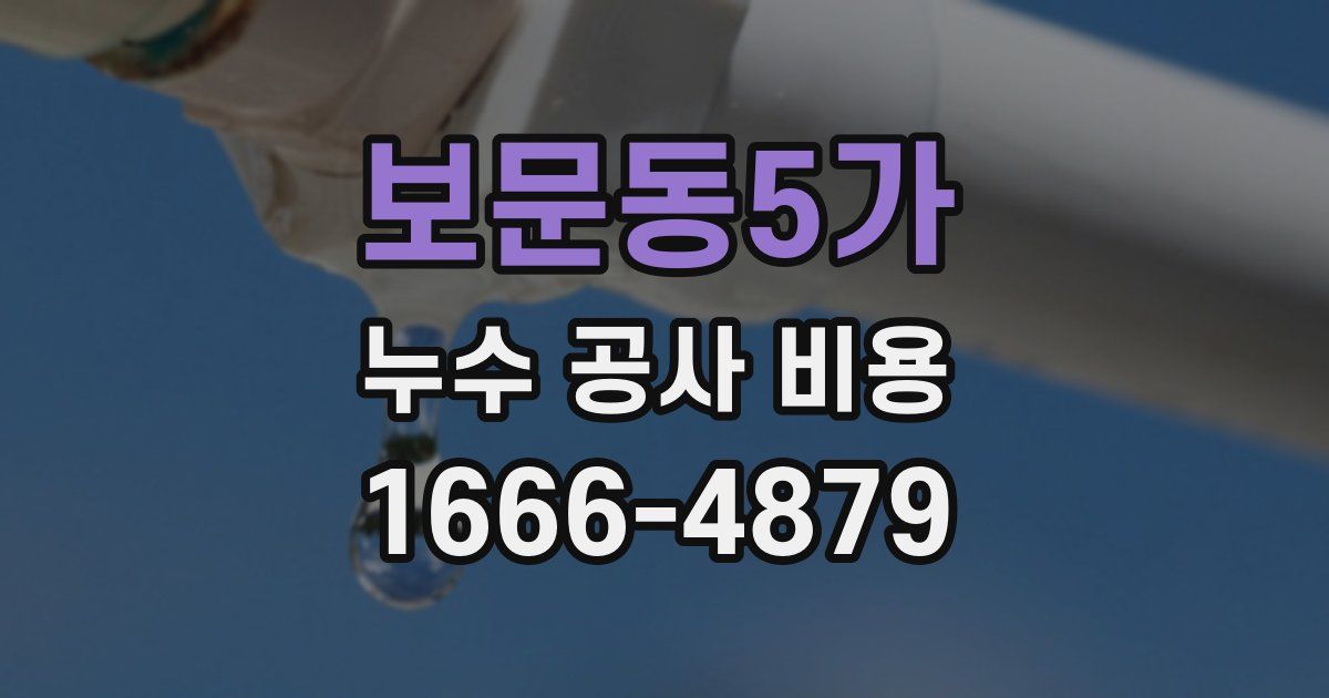 보문동5가 누수 공사 비용