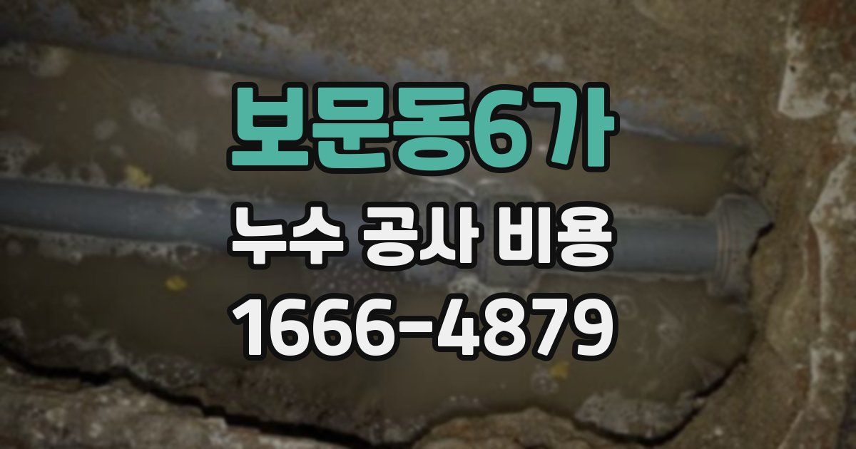 보문동6가 누수 공사 비용