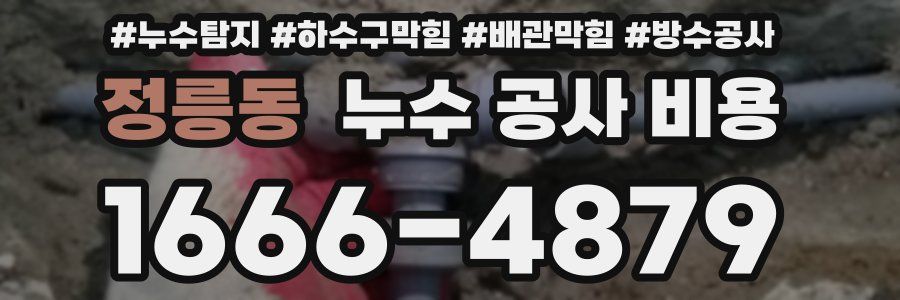 정릉동 누수 공사 비용