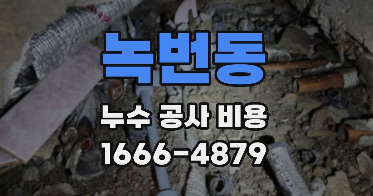 녹번동 누수 공사 비용