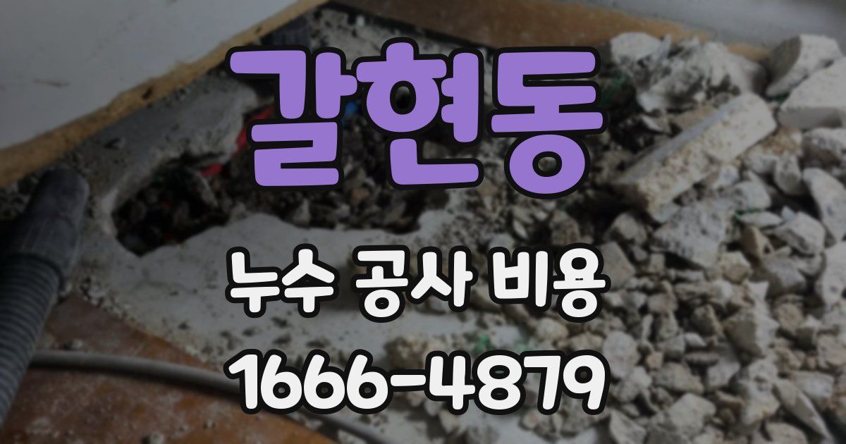 갈현동 누수 공사 비용