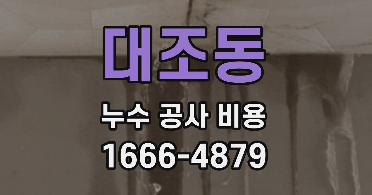 대조동 누수 공사 비용