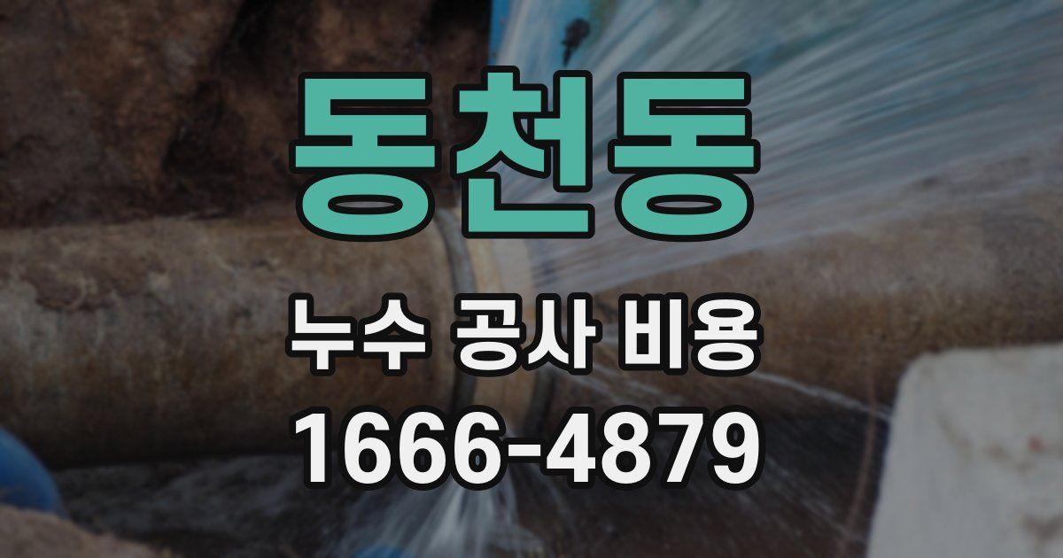 동천동 누수 공사 비용