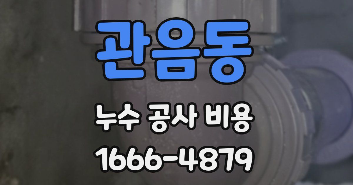 관음동 누수 공사 비용