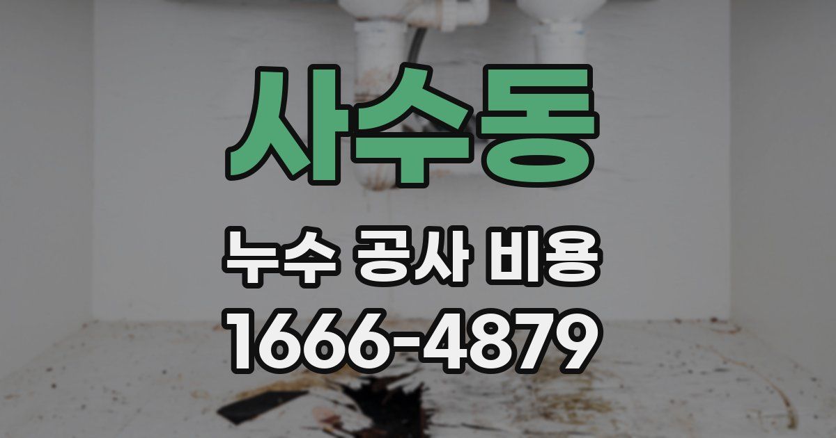사수동 누수 공사 비용