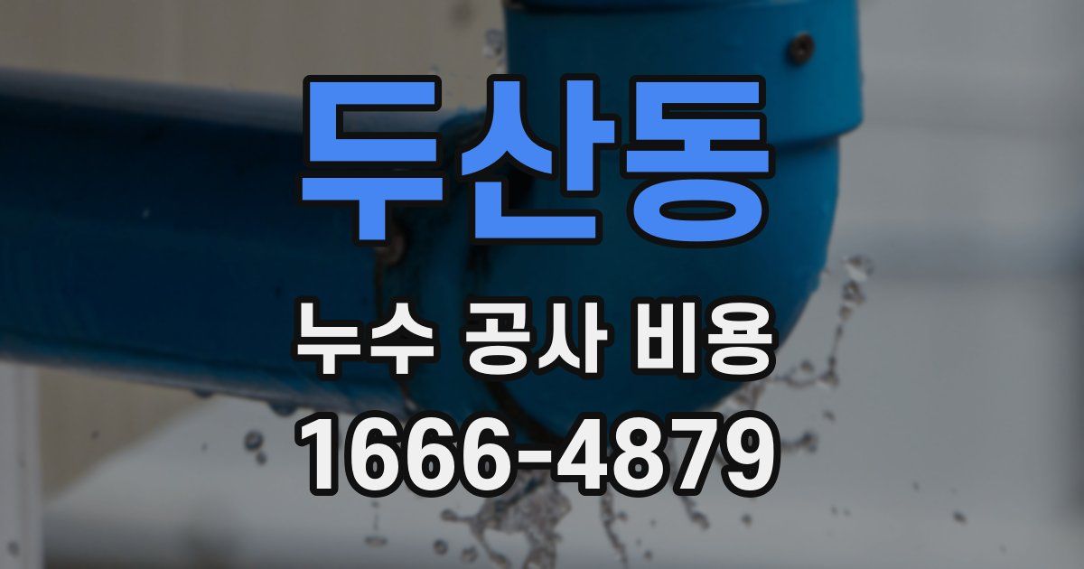 두산동 누수 공사 비용