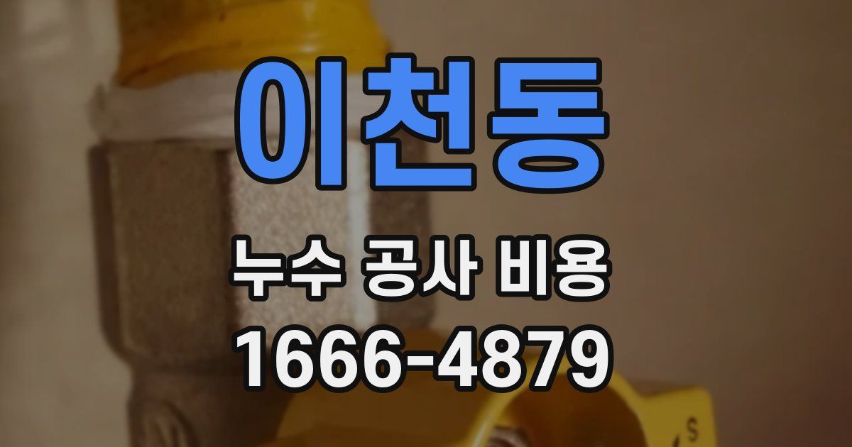 이천동 누수 공사 비용