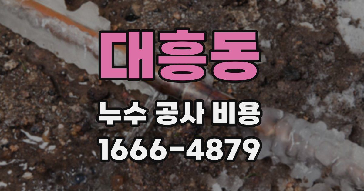 대흥동 누수 공사 비용