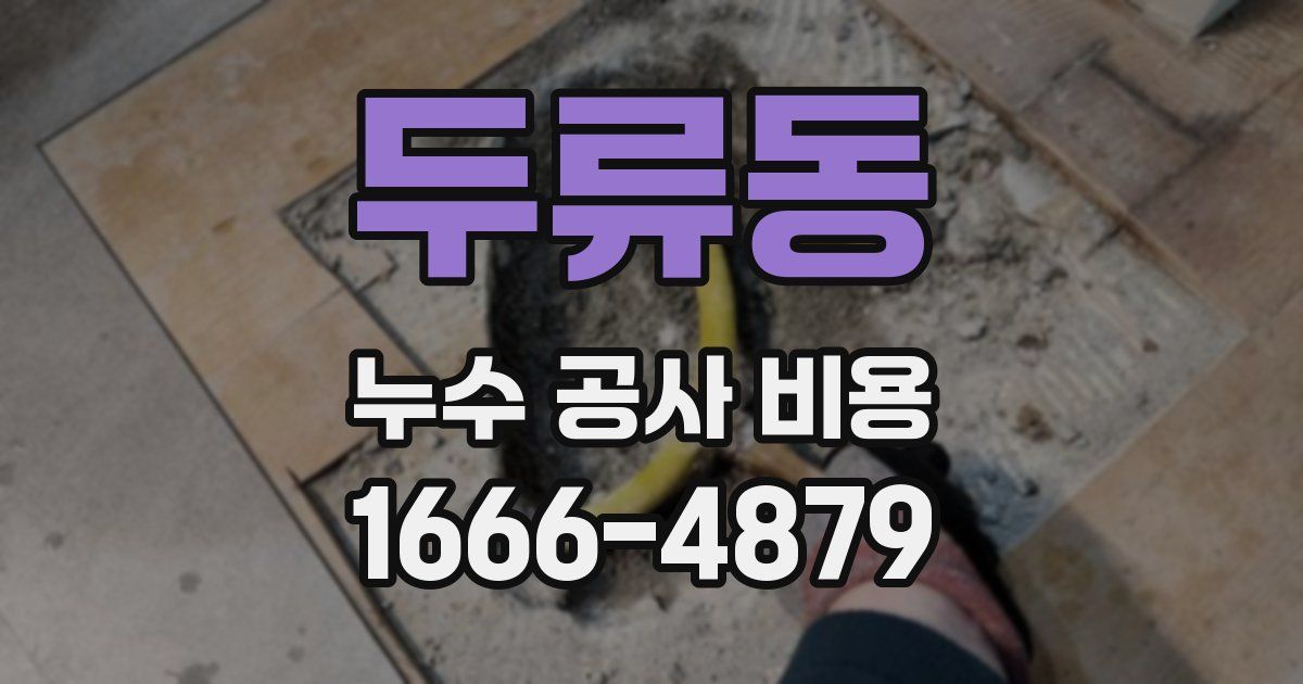 두류동 누수 공사 비용