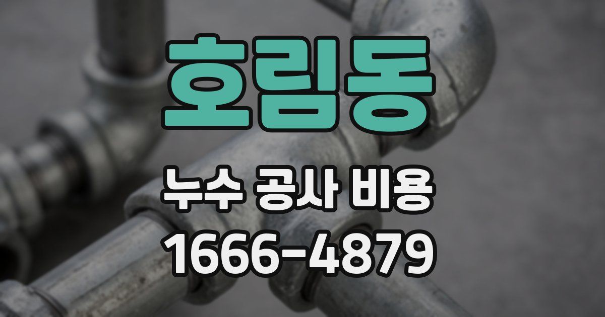 호림동 누수 공사 비용