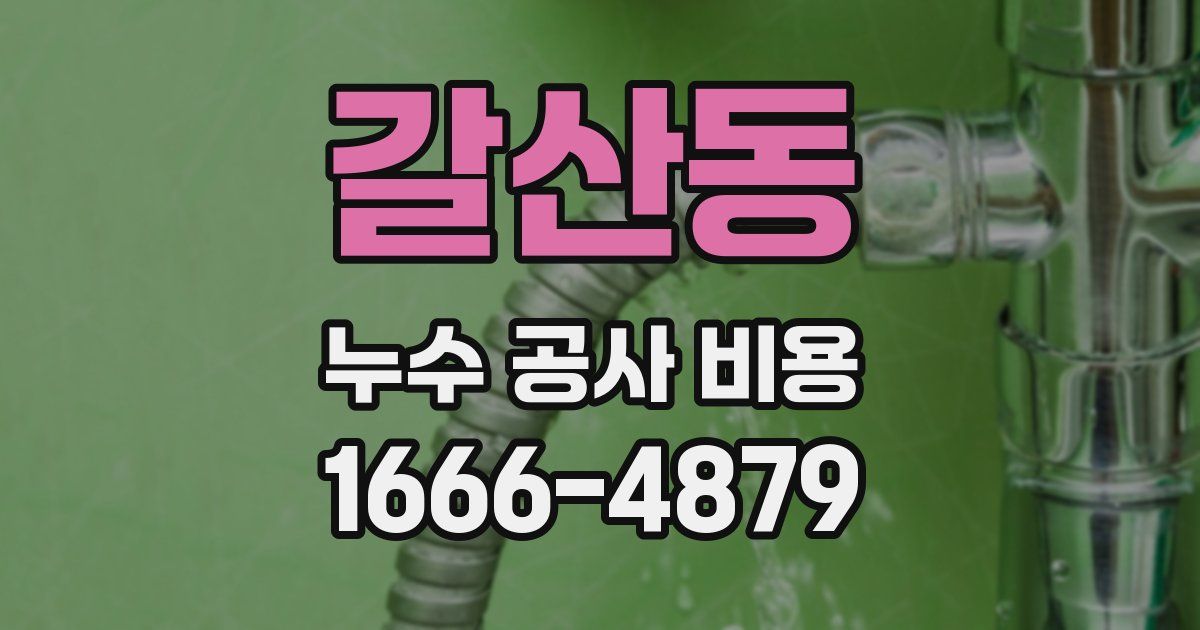 갈산동 누수 공사 비용