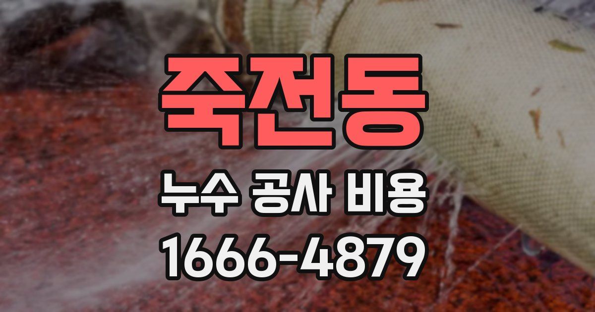 죽전동 누수 공사 비용