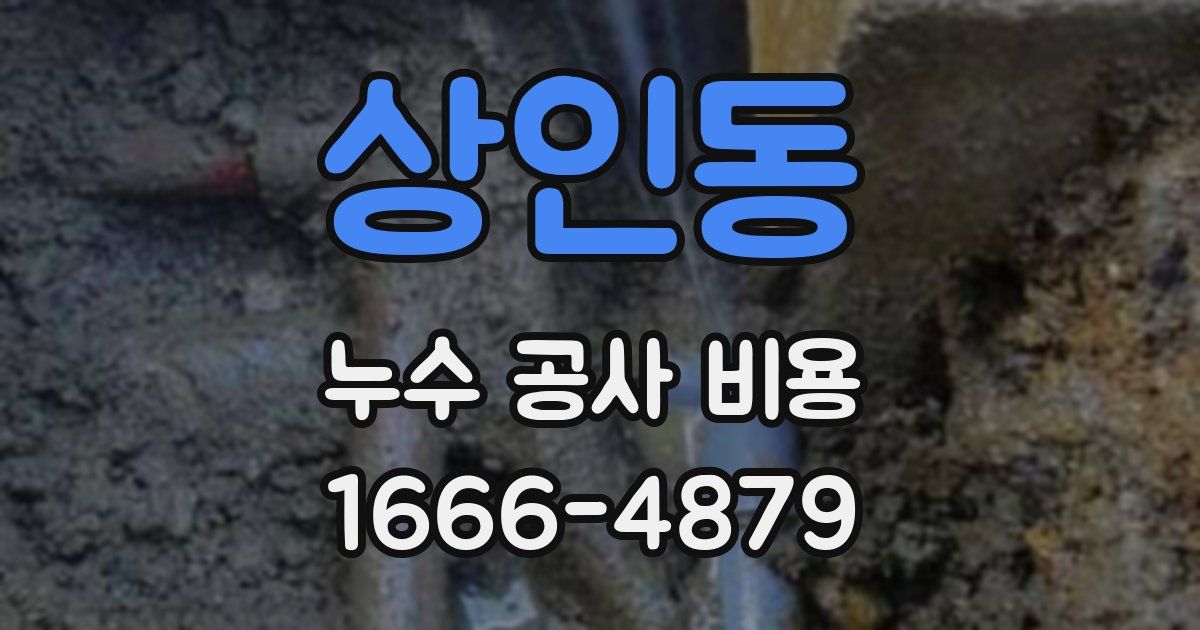 상인동 누수 공사 비용