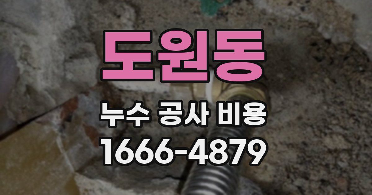 도원동 누수 공사 비용