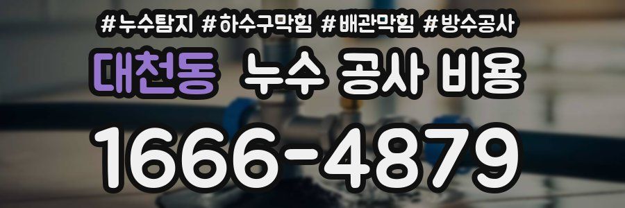 대천동 누수 공사 비용