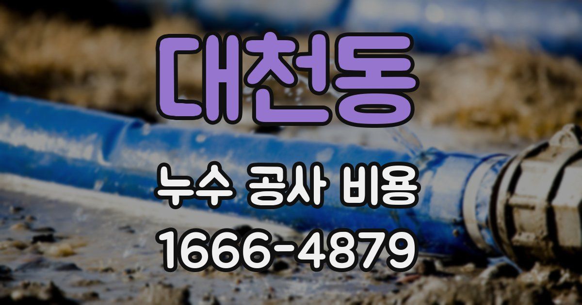 대천동 누수 공사 비용