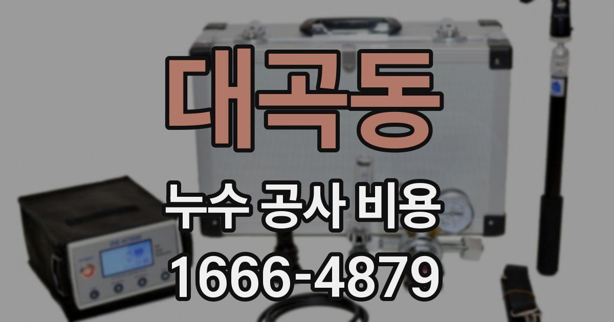 대곡동 누수 공사 비용