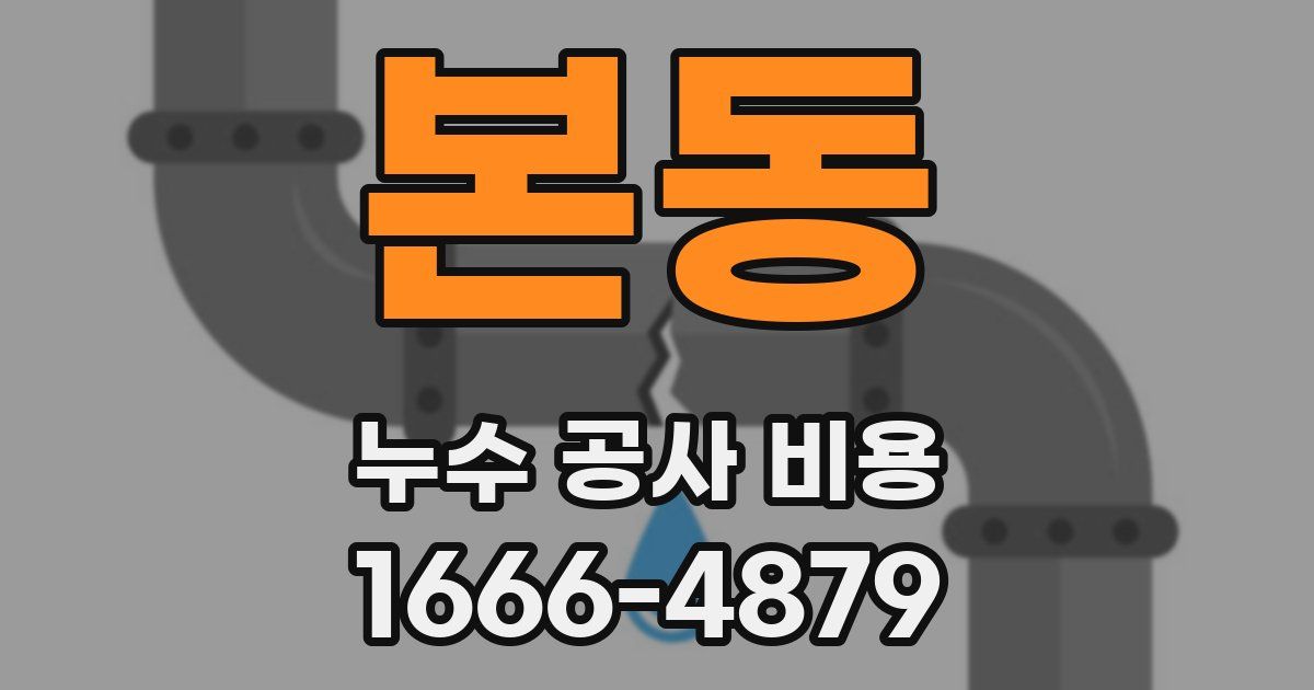 본동 누수 공사 비용