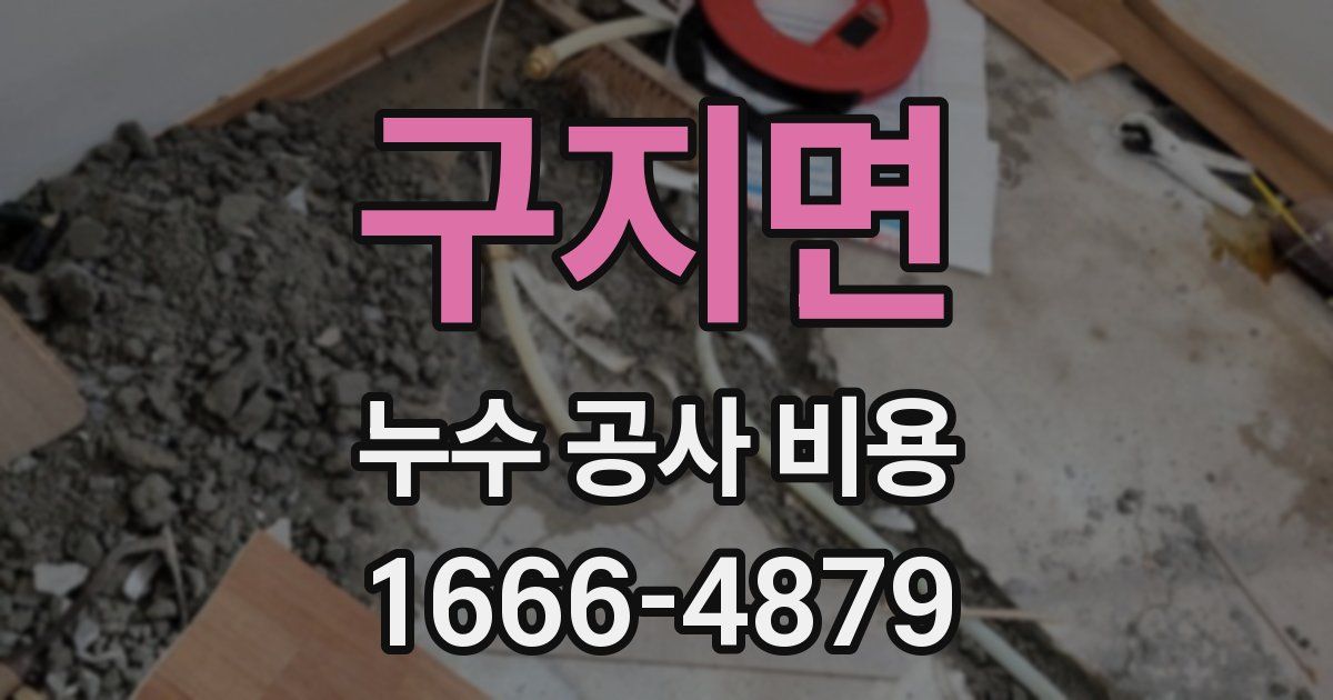 구지면 누수 공사 비용