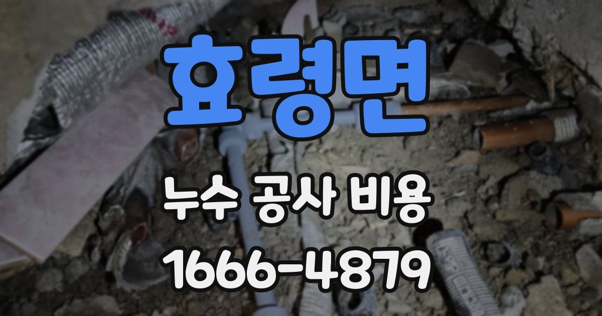 효령면 누수 공사 비용
