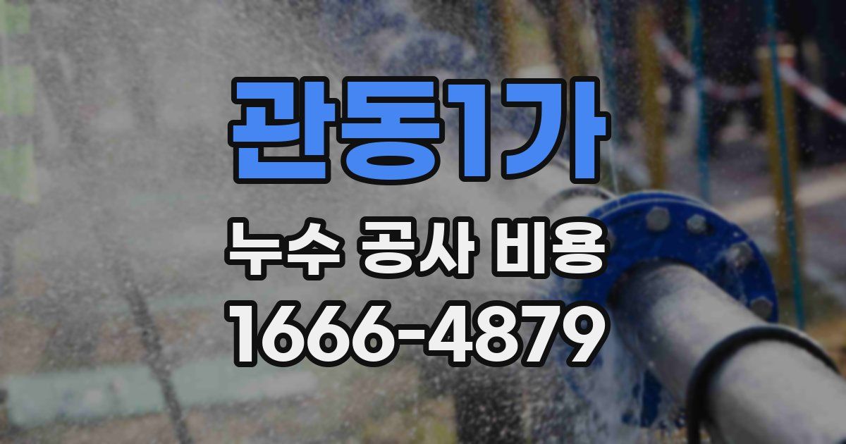 관동1가 누수 공사 비용
