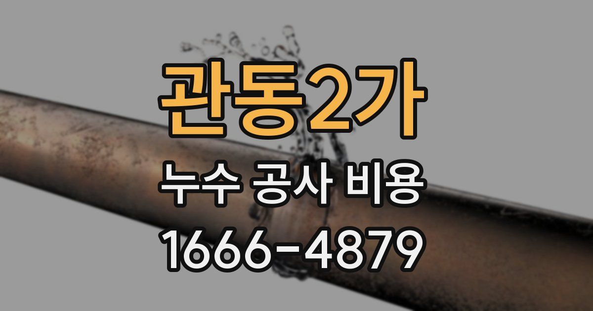 관동2가 누수 공사 비용