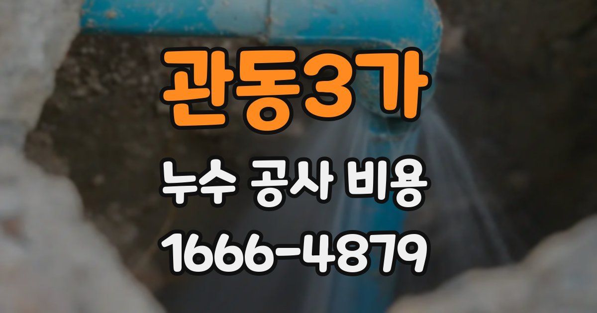 관동3가 누수 공사 비용