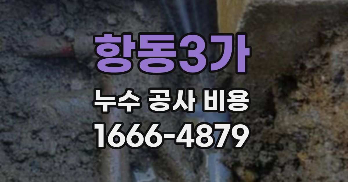 항동3가 누수 공사 비용