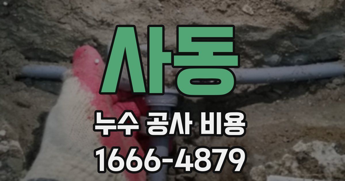 사동 누수 공사 비용