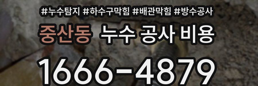 중산동 누수 공사 비용