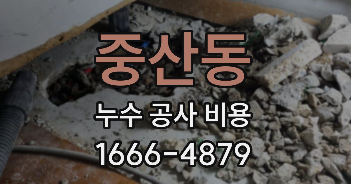 중산동 누수 공사 비용