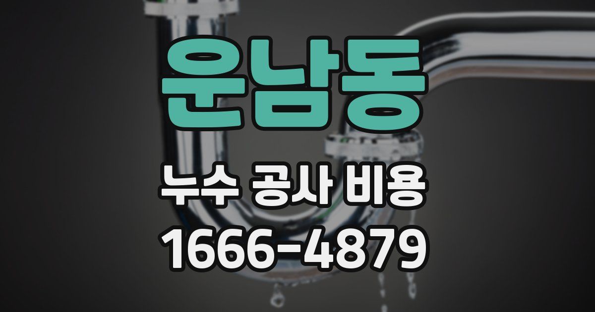 운남동 누수 공사 비용