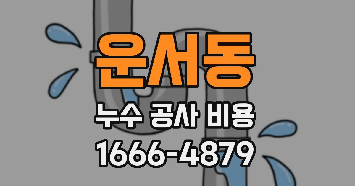 운서동 누수 공사 비용
