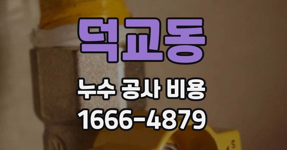 덕교동 누수 공사 비용
