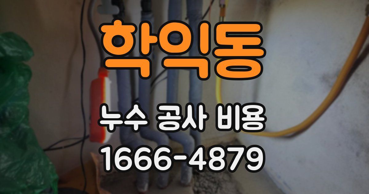 학익동 누수 공사 비용
