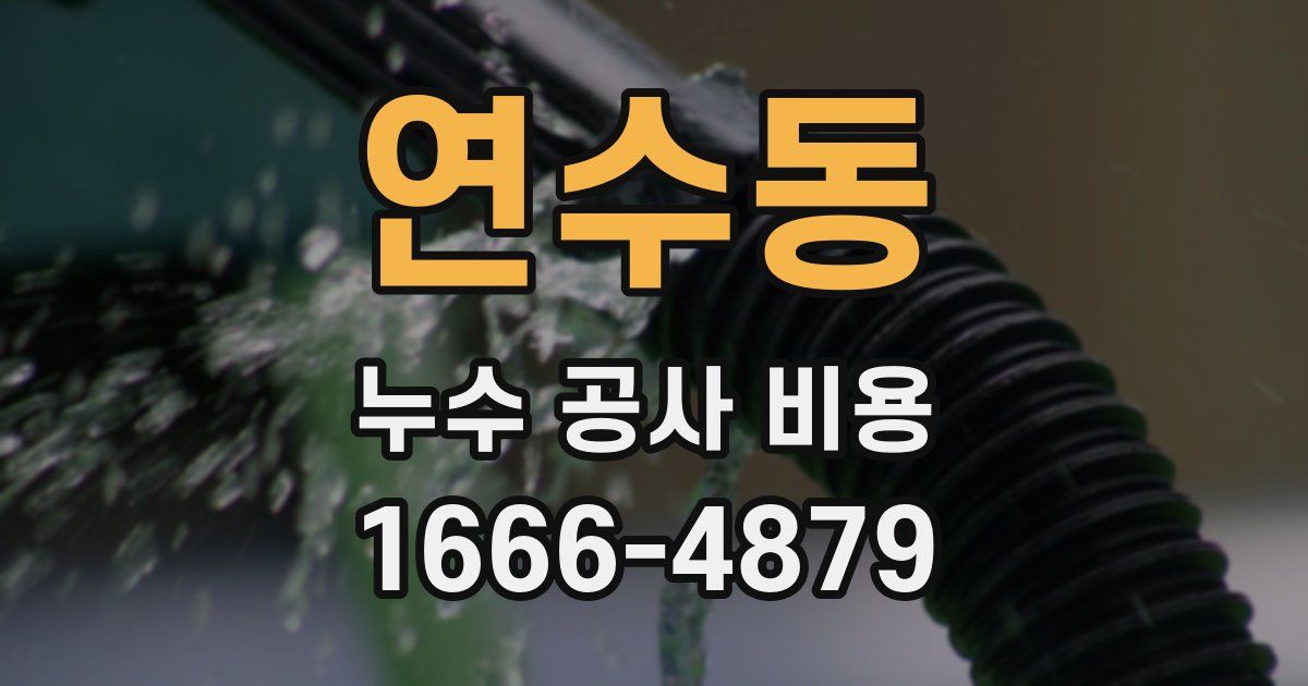 연수동 누수 공사 비용