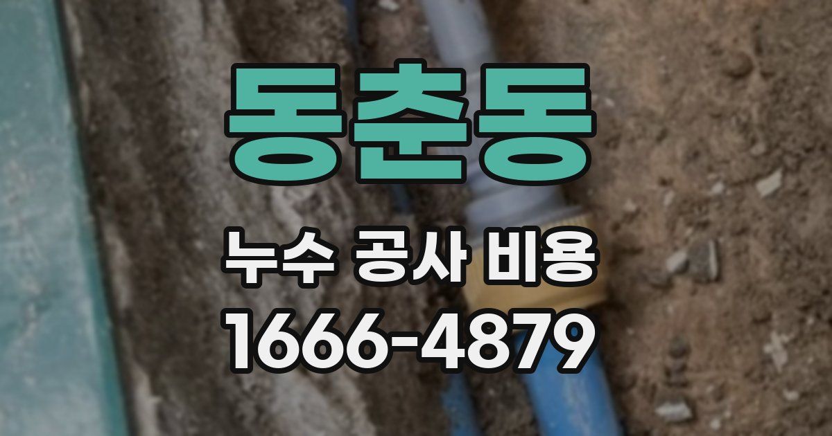 동춘동 누수 공사 비용